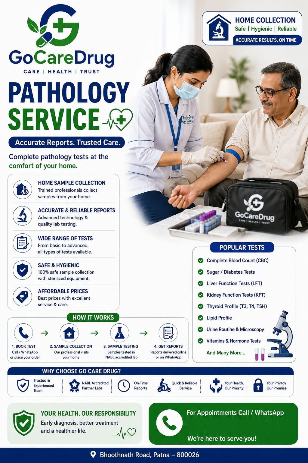 Pathology home sample collection poster